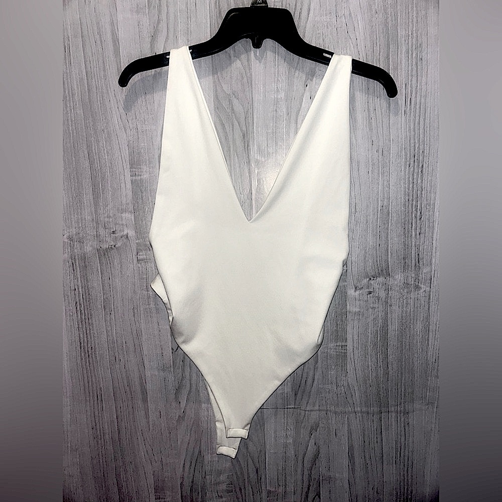 White V-Neck Body Suite